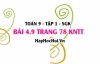 Bài 4.9 trang 78 Toán 9 tập 1 Kết nối tri thức